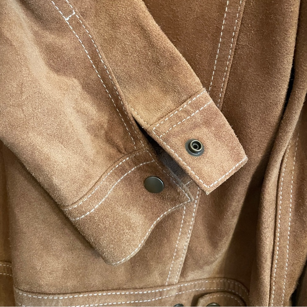 Vince Brown Suede Trucker Jacket - Picture 5 of 7